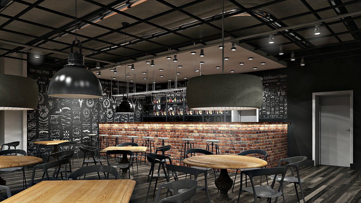 Спорт бар в стиле лофт