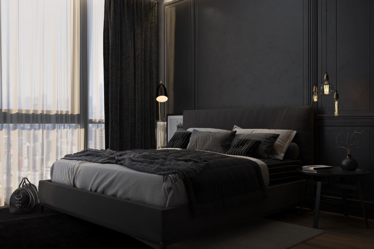 Однотонные стены в интерьере