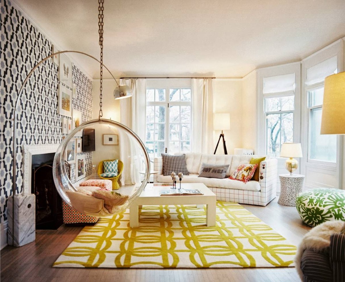 Подвесное кресло в интерьере