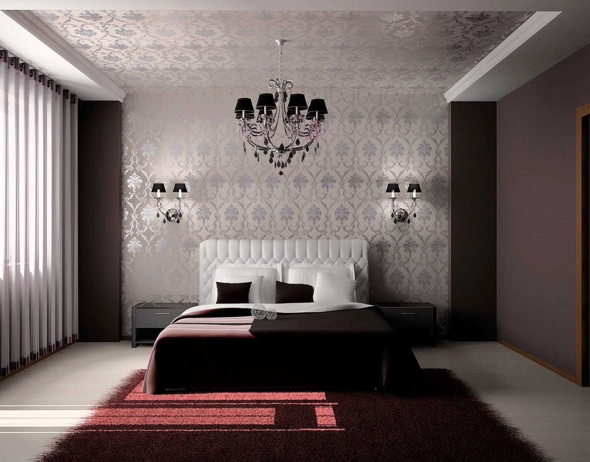 Маленькая спальня в темных тонах