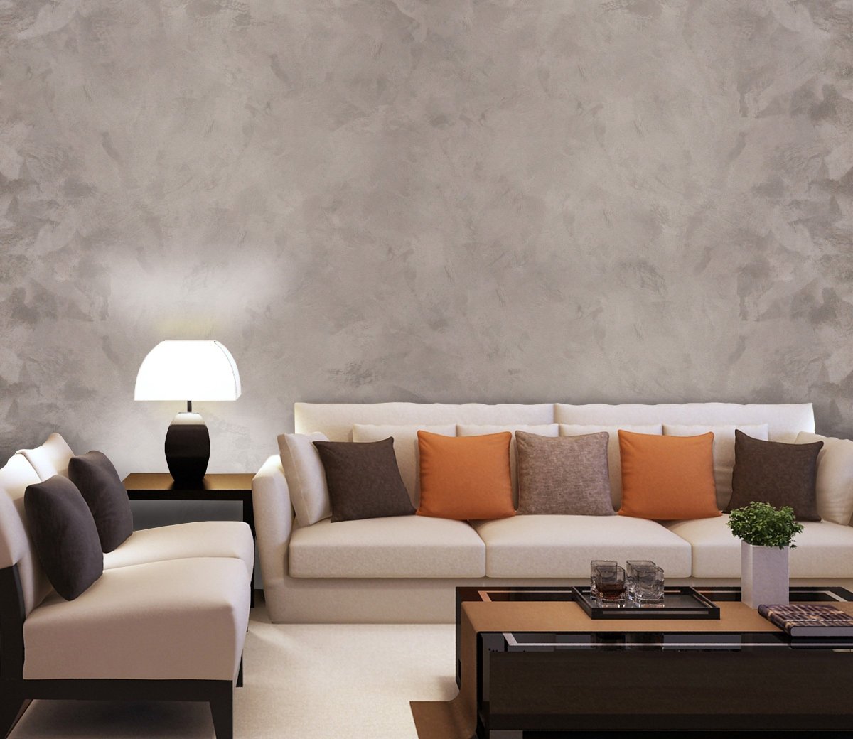 Гостиная с венецианской штукатуркой