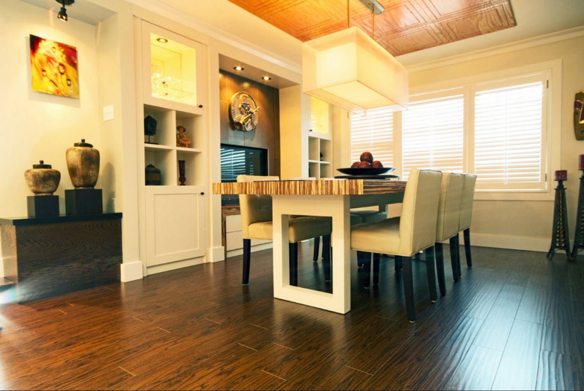 Пол в кухне гостиной