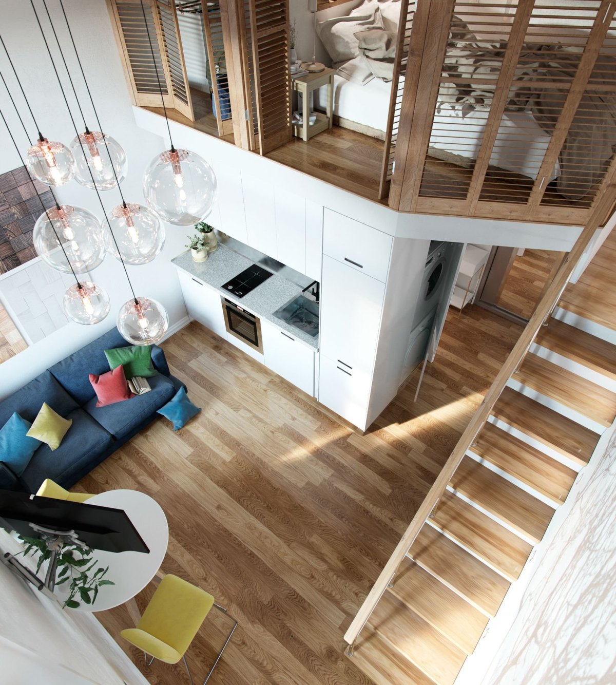 Двухэтажная квартира с панорамными окнами