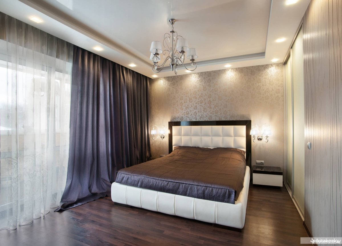 Современная отделка спальни