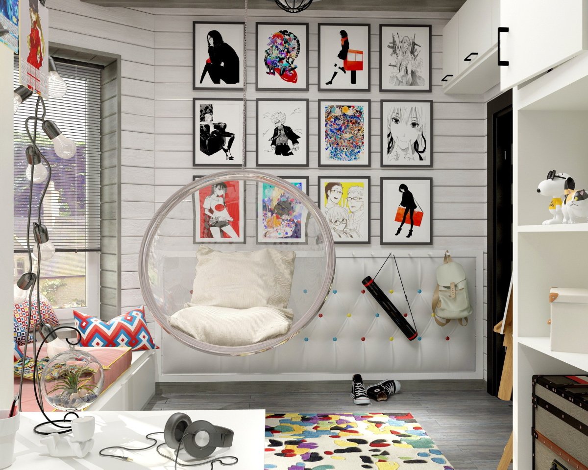 Комната с постерами на стенах