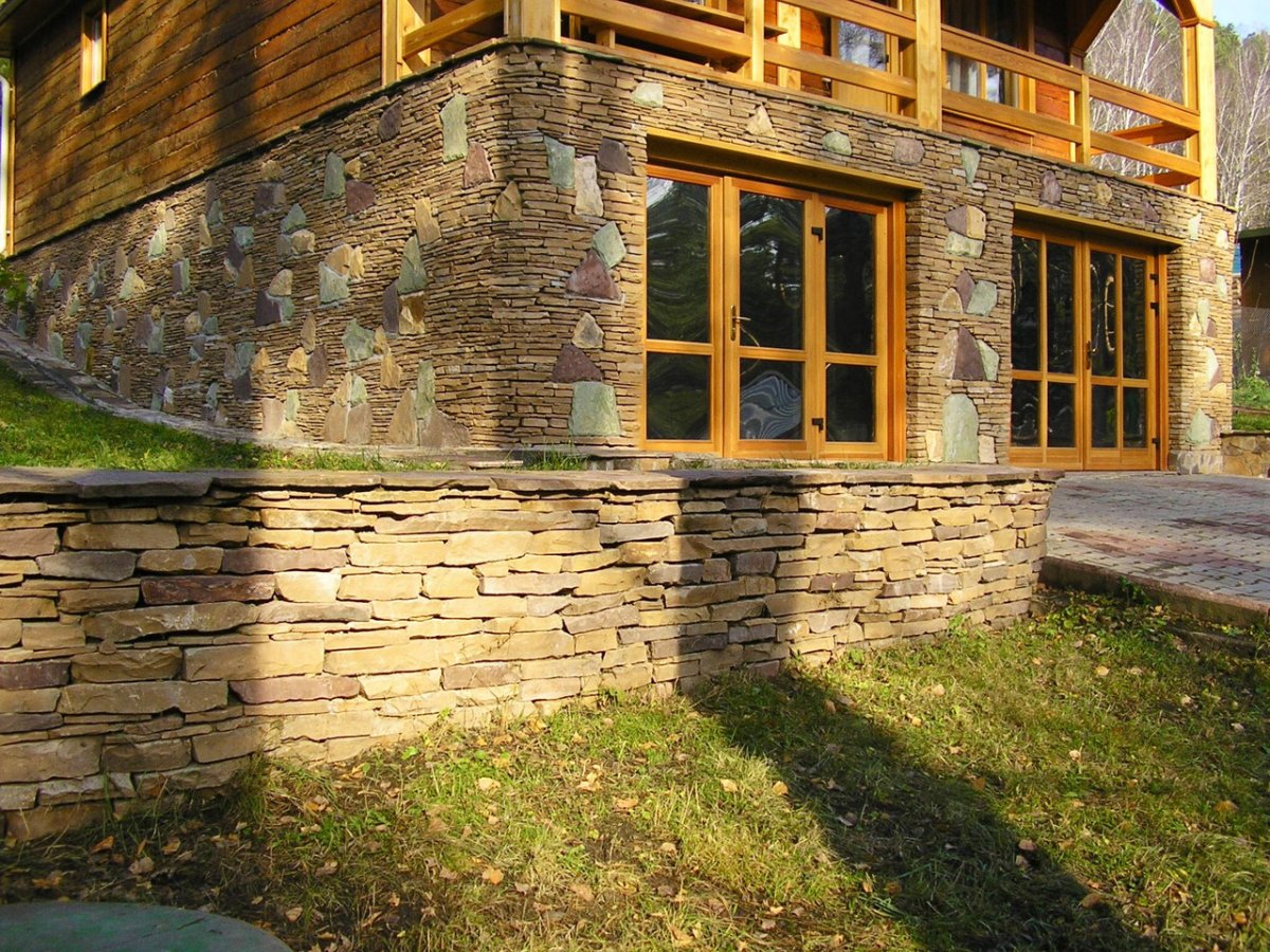 Цоколь песчаник плитняк серо зеленый