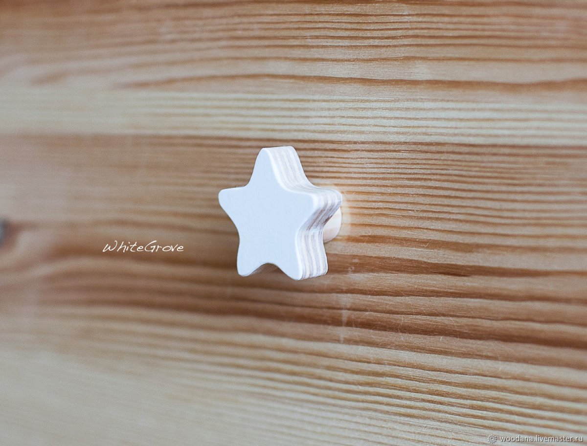 Деревянные мебельные ручки звездочки