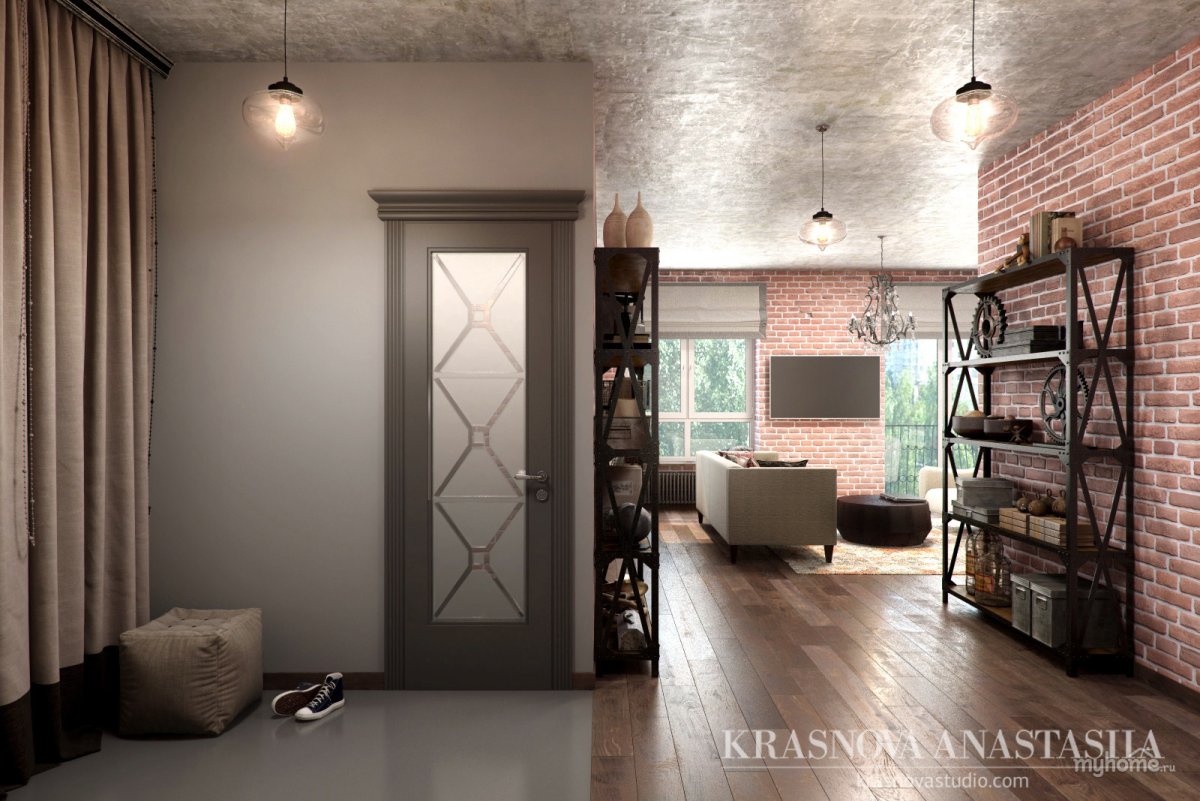 Классические двери в интерьере лофт