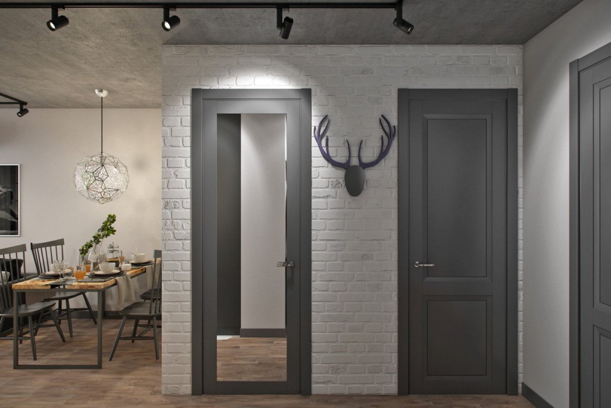 Двери в стиле лофт в интерьере