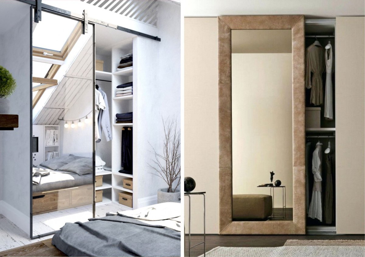 Дверь-купе межкомнатная с зеркалом