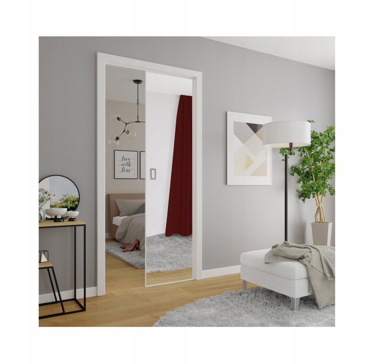 Двери в гардеробную раздвижные зеркальные