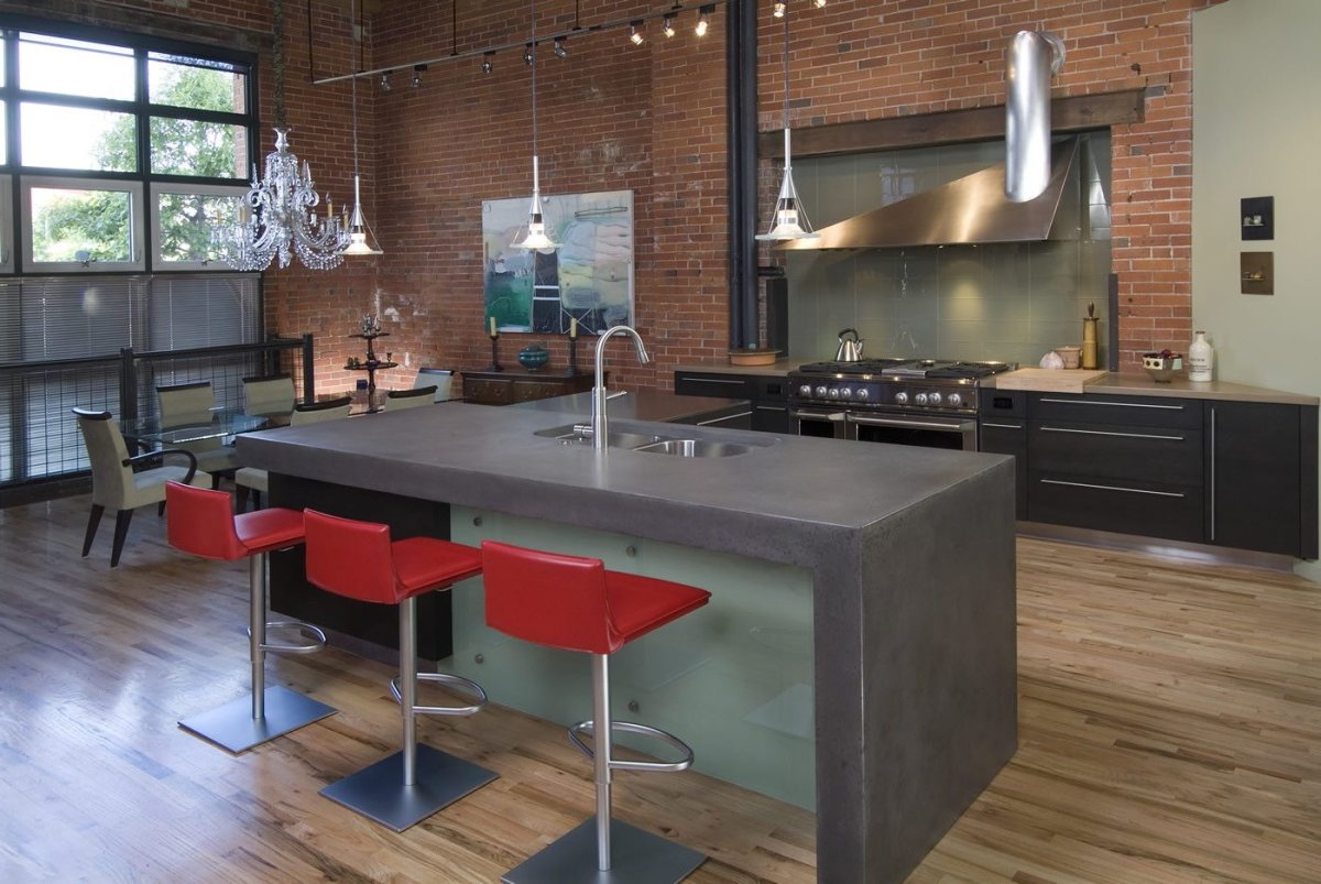 Кухни в стиле лофт в доме