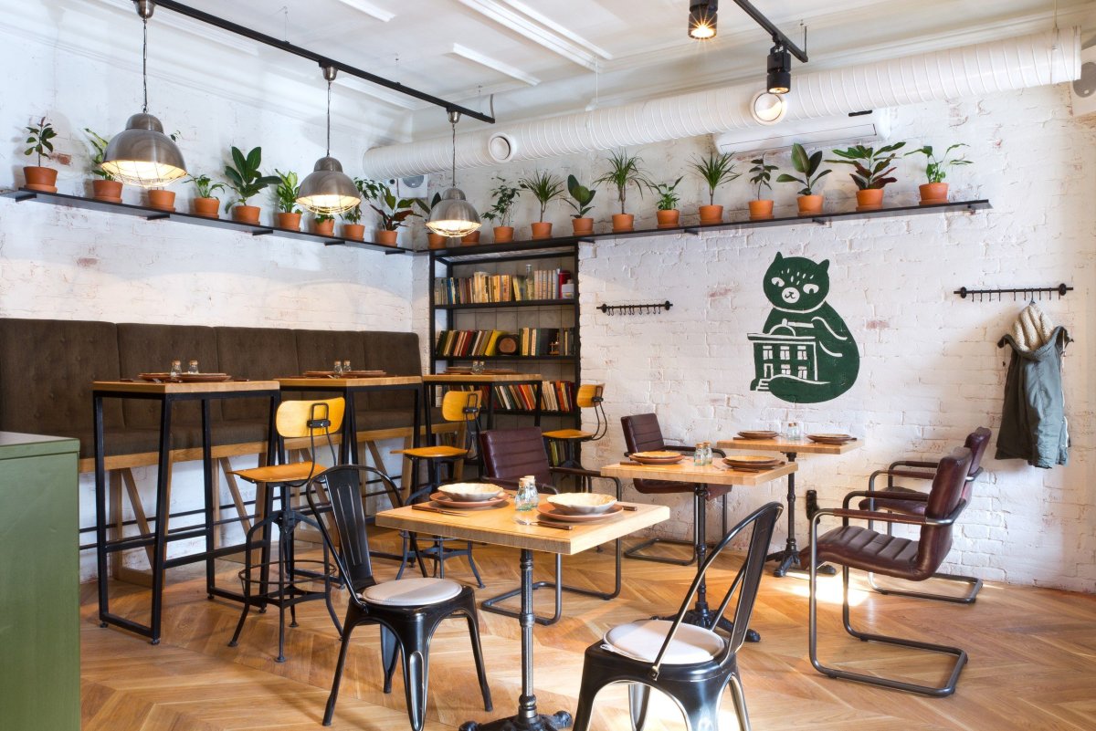 Интерьер в стиле лофт Индастриал бар