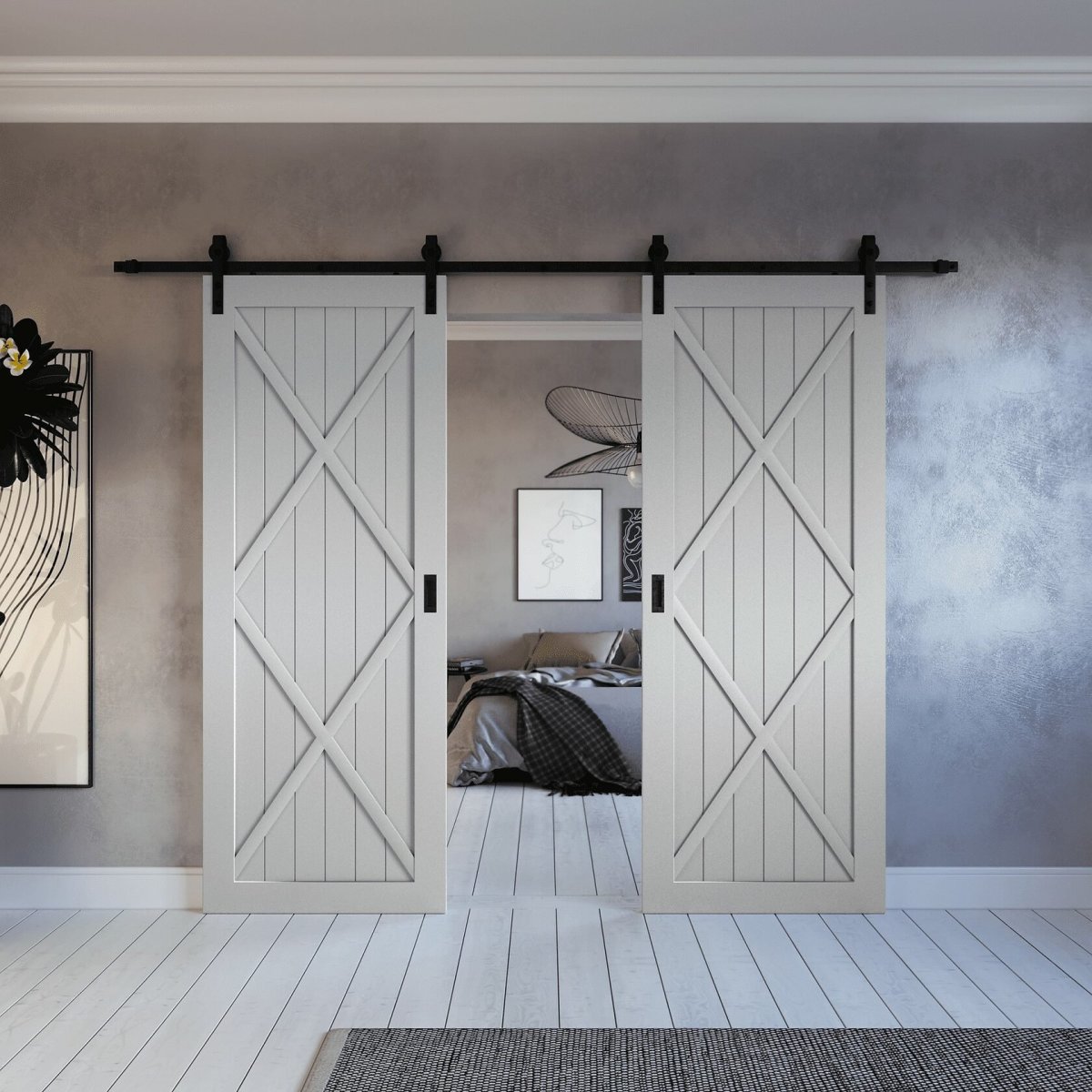 Светлые раздвижные двери