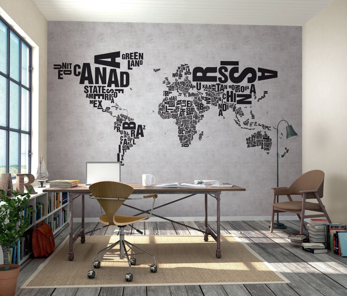 Стильные надписи в интерьере