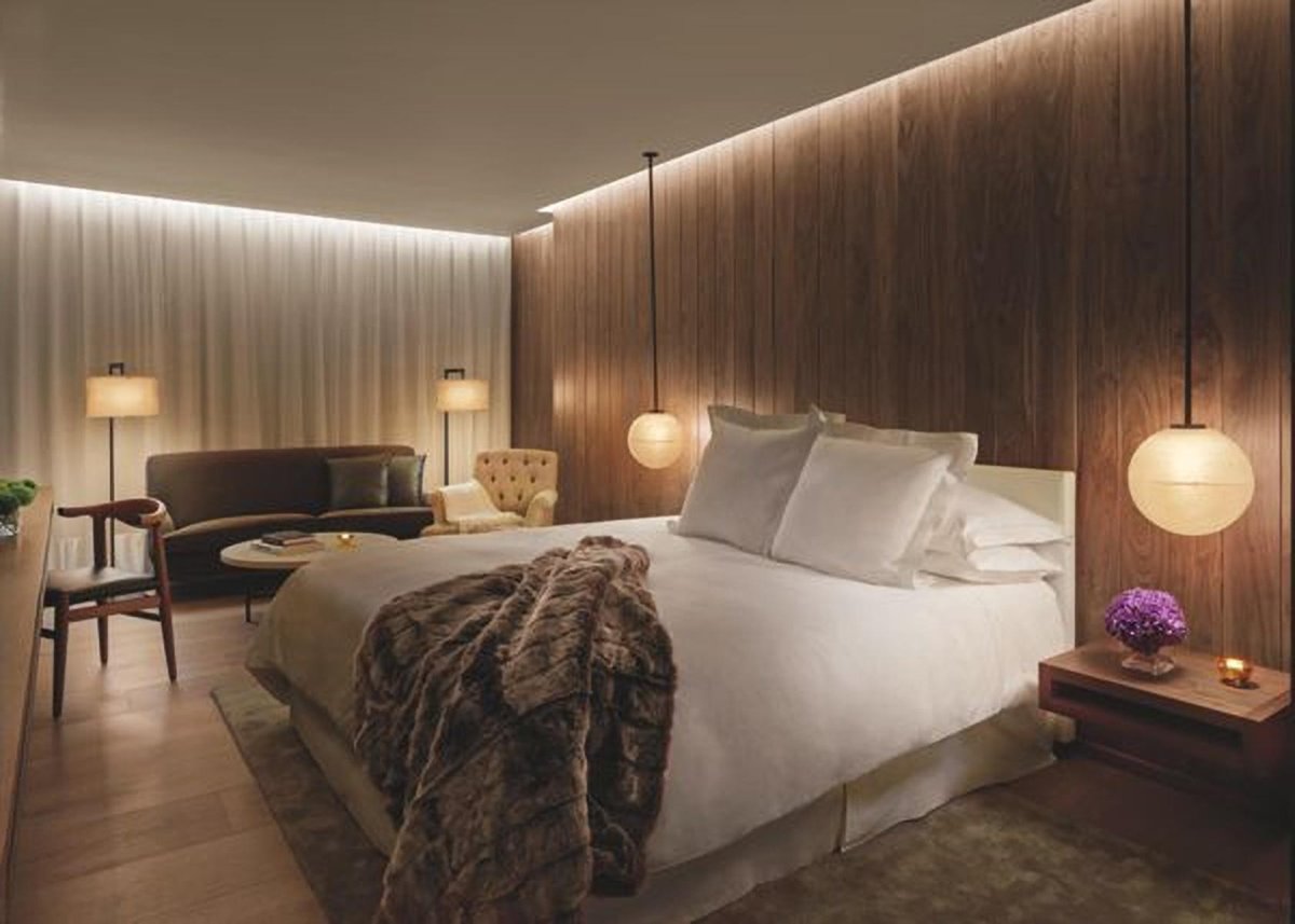 Подвесные светильники в спальне