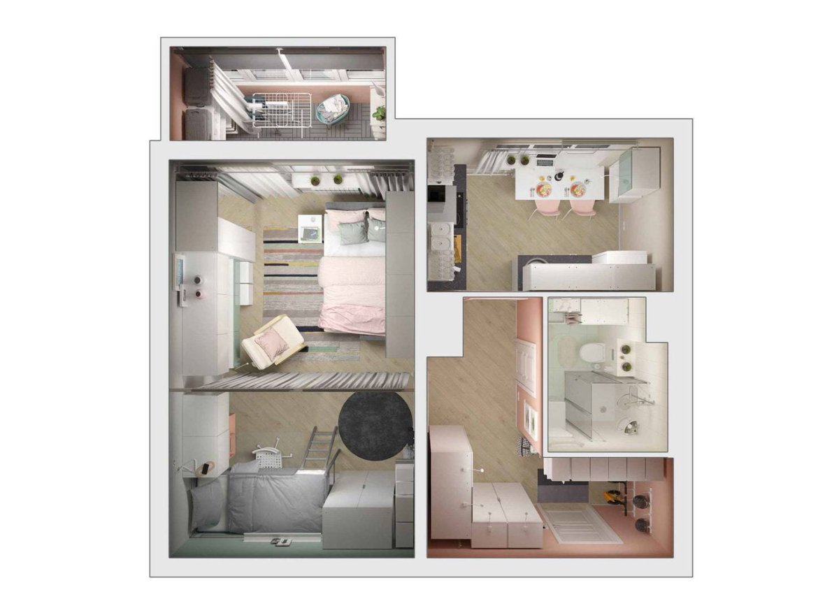 Перепланировка однушка и209а