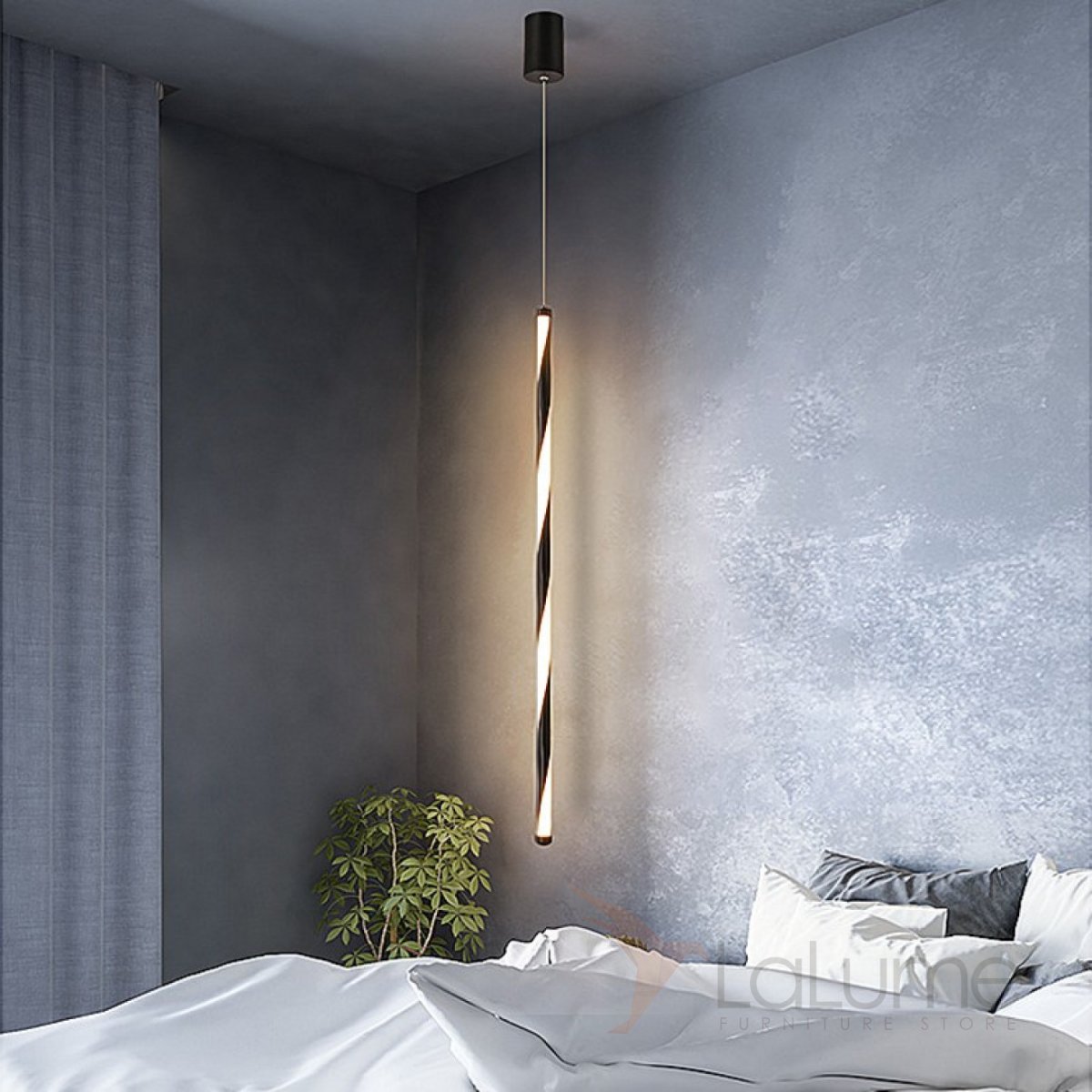 Бра над кроватью в спальне с потолка