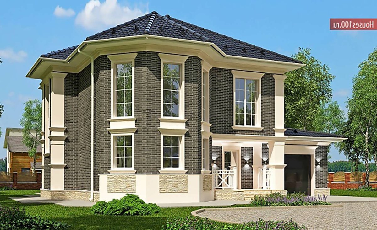Фасады двухэтажных домов