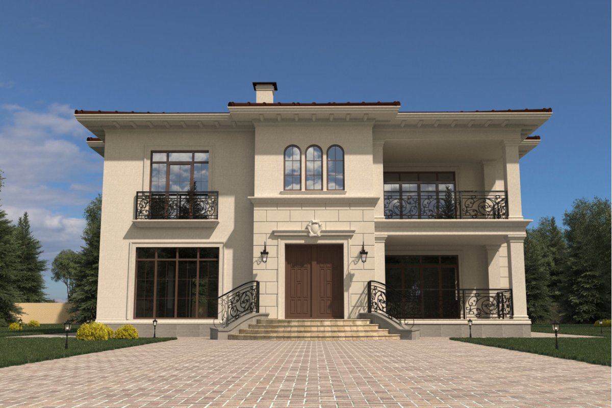 Отделка фасада двухэтажного дома