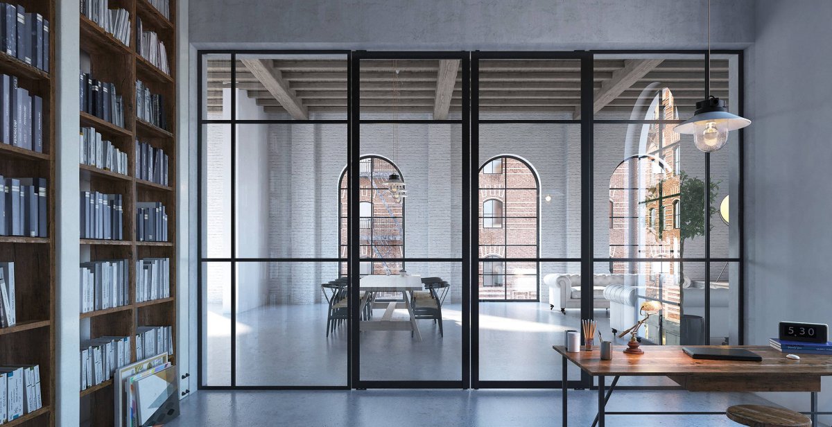 Межкомнатные перегородки стеклянные лофт