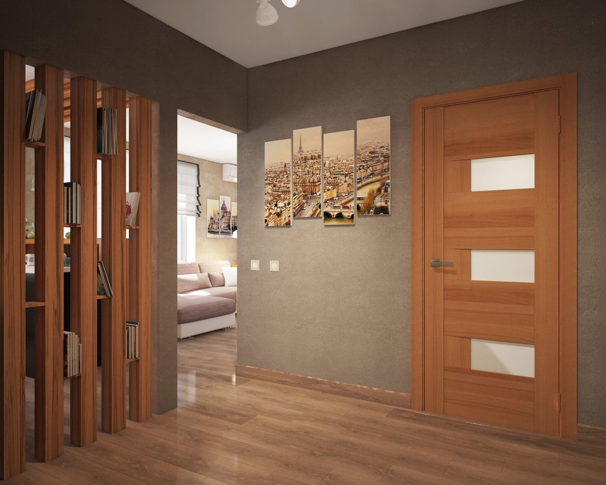 Коричневые двери межкомнатные в интерьере