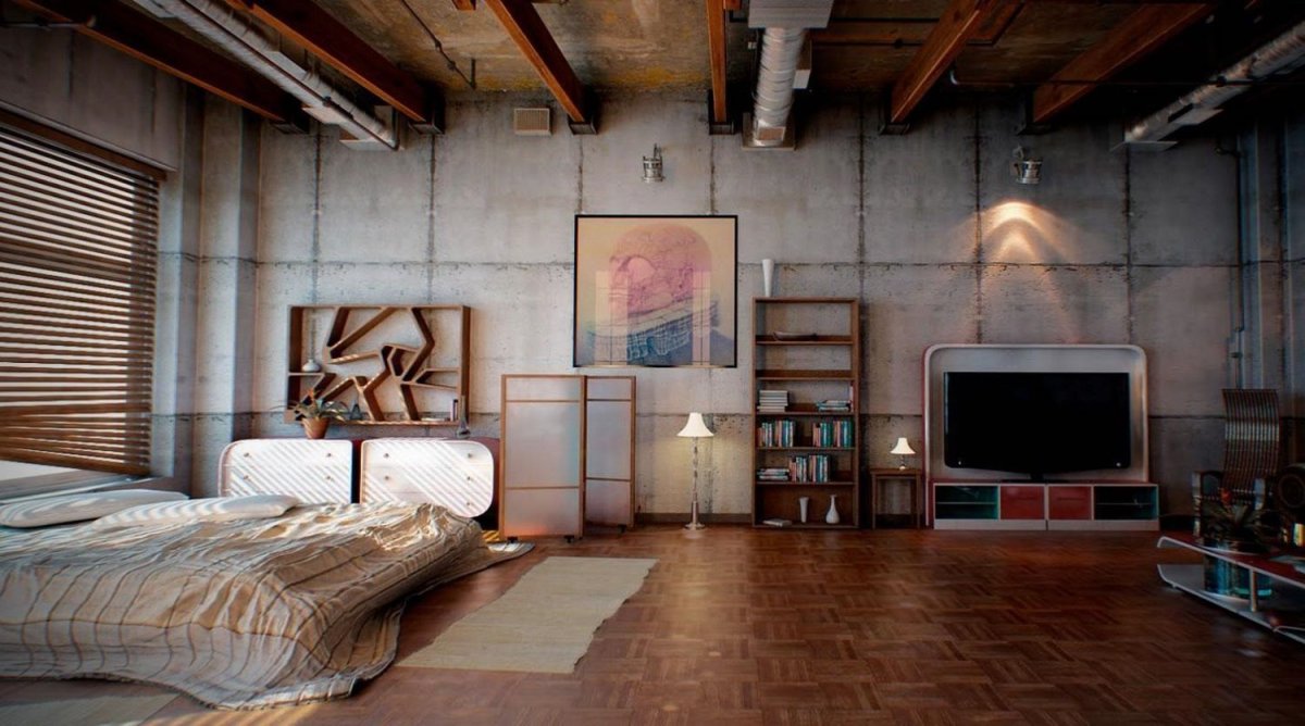 Современный замок в стиле лофт