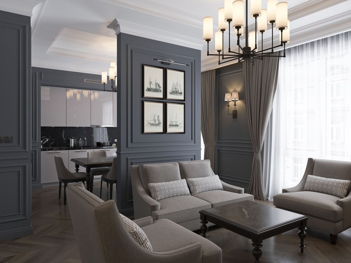 Квартира в серебряных тонах