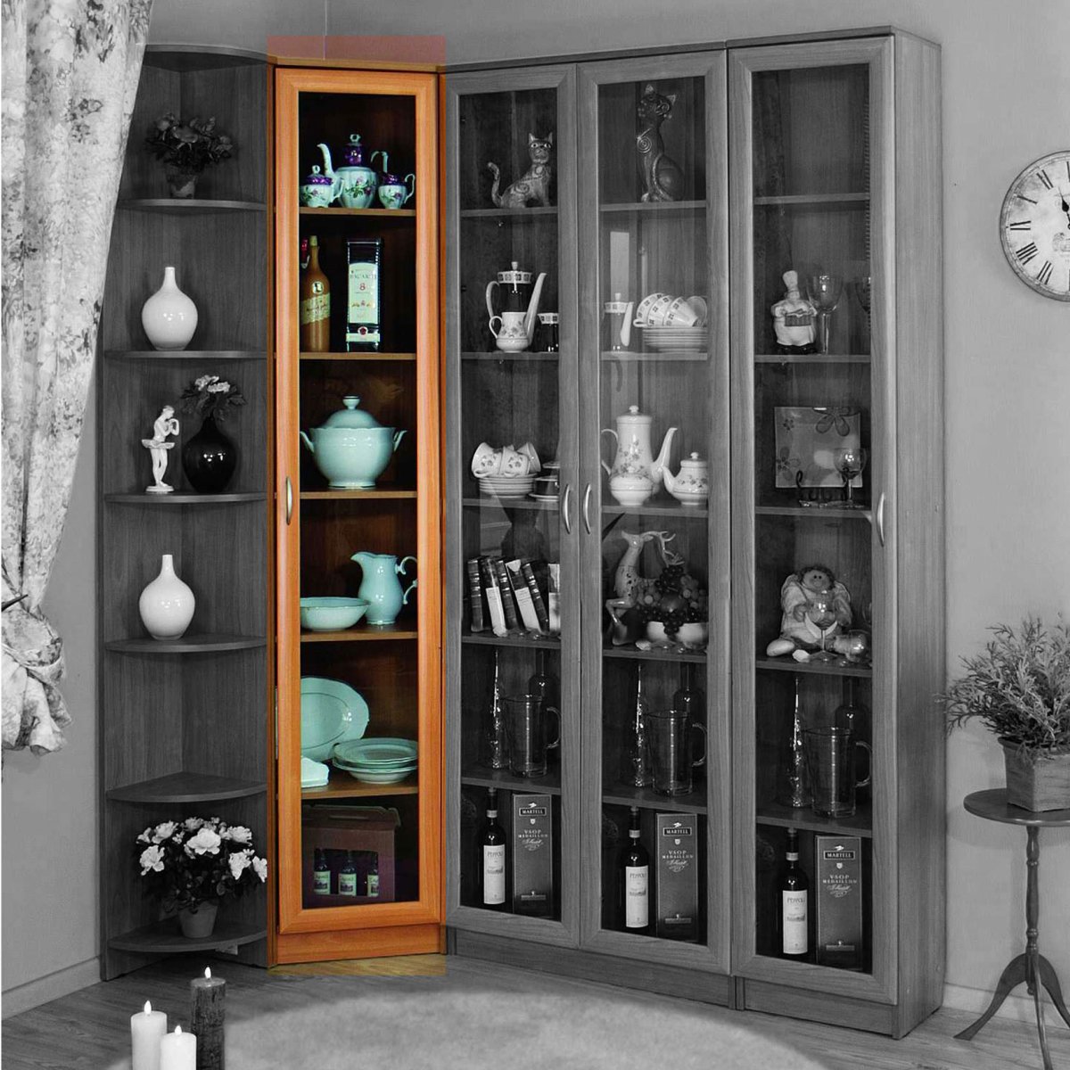 88m-407 книжный шкаф-витрина