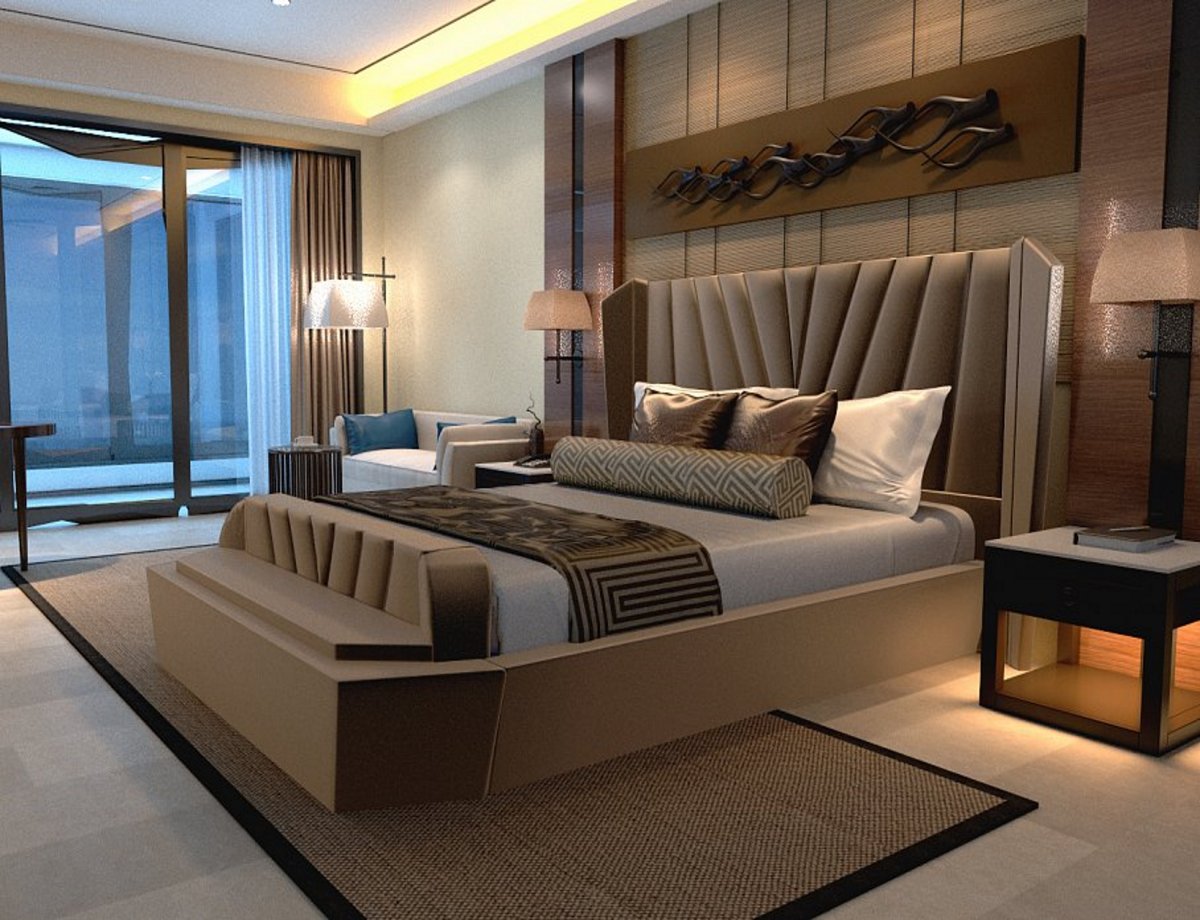 Большая современная кровать