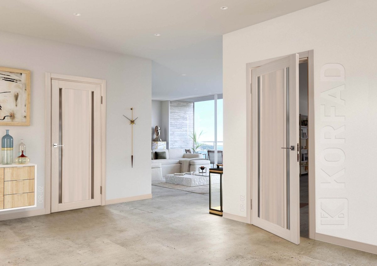 Бежевые стены белые двери