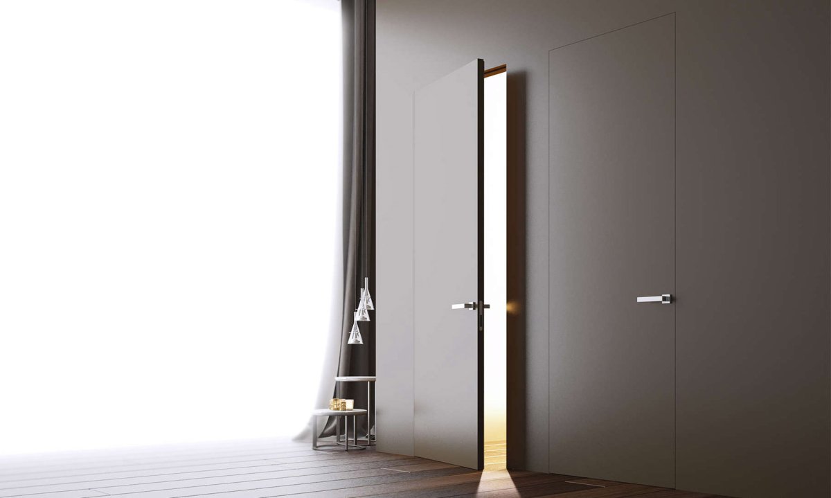 Скрытая дверь стекло по рал