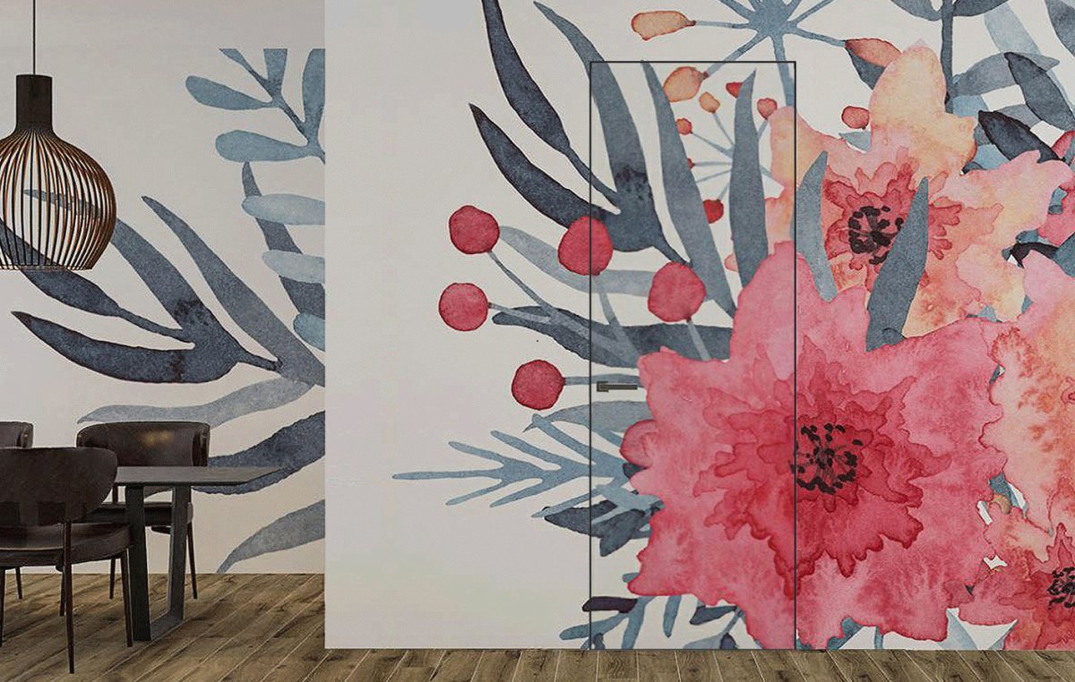 Оклейка скрытых дверей обоями