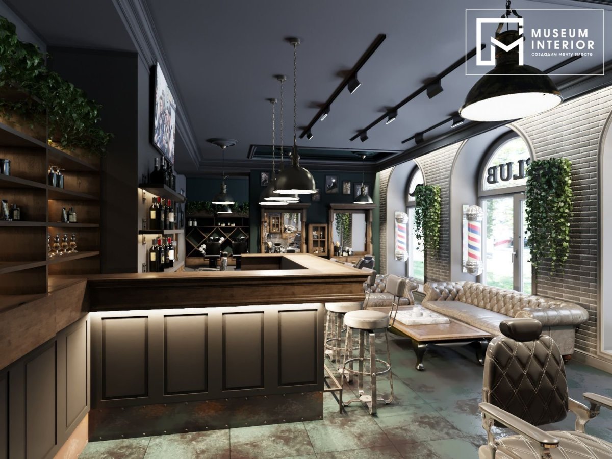 Барбер интерьер студии