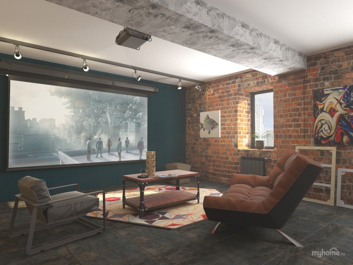 Референсы для комнаты в стиле лофт