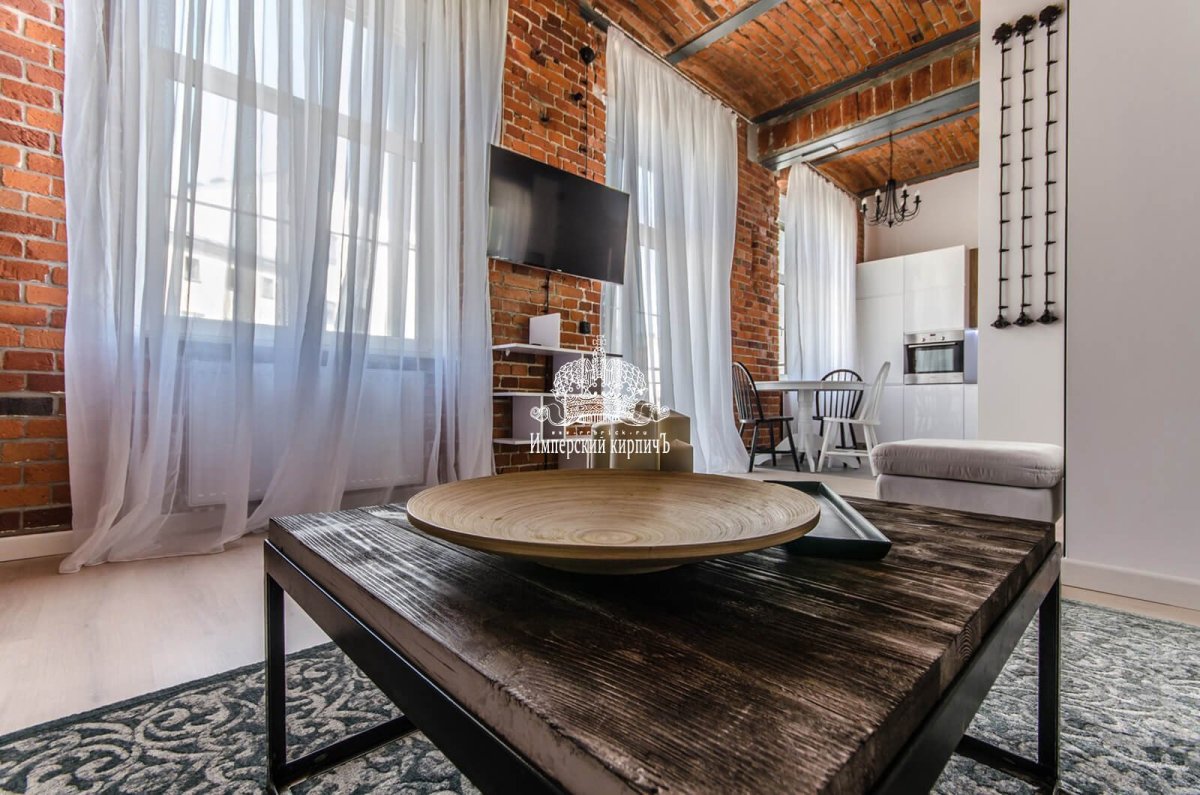 Гардины в интерьере лофт