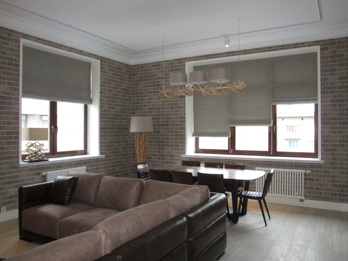 Римские шторы в стиле лофт