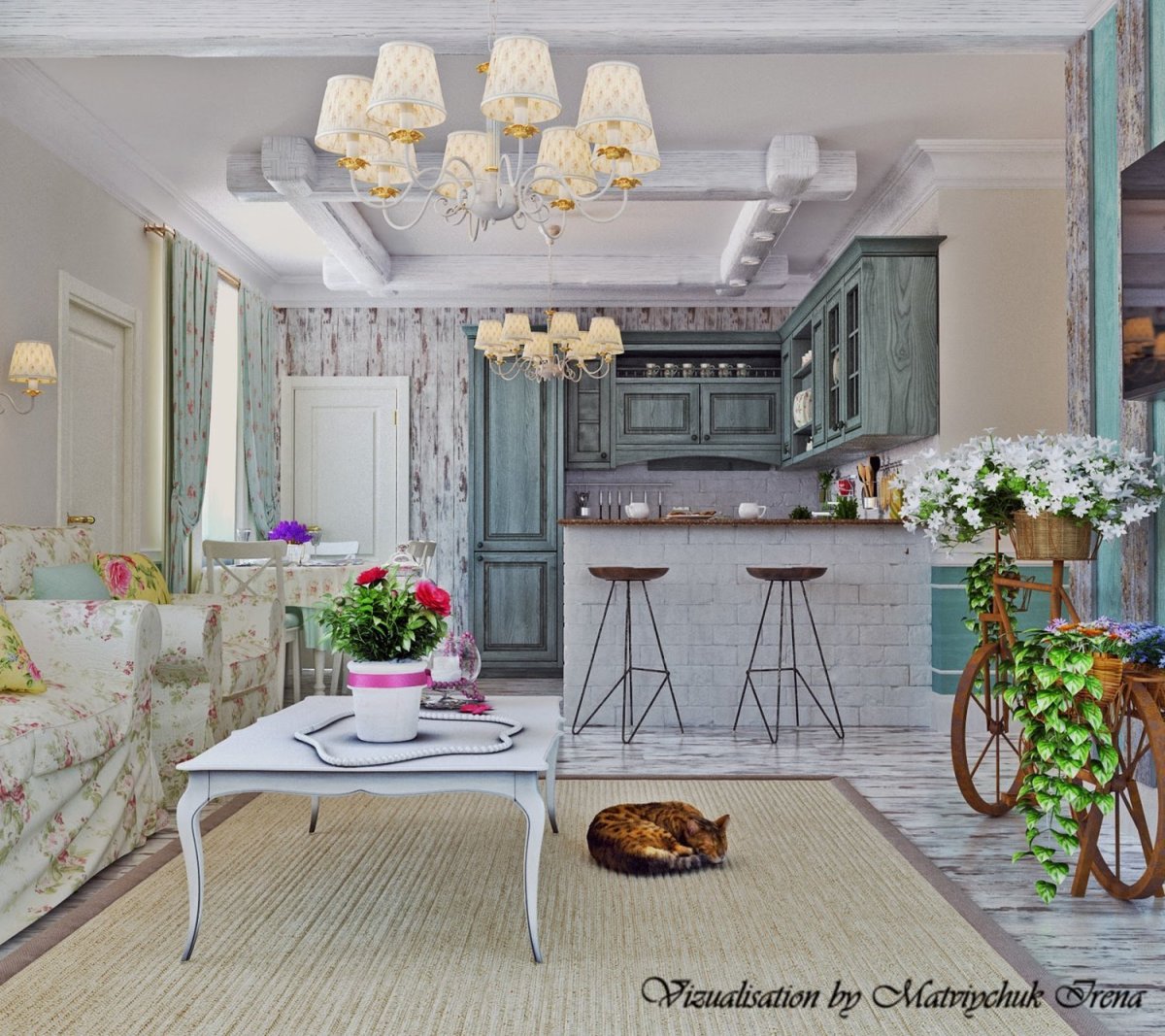 Однокомнатная хрущевка в стиле Прованс