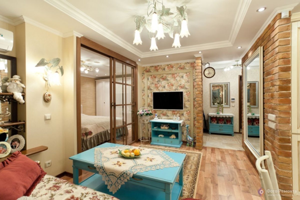 Интерьер кухни гостиной в прованском стиле