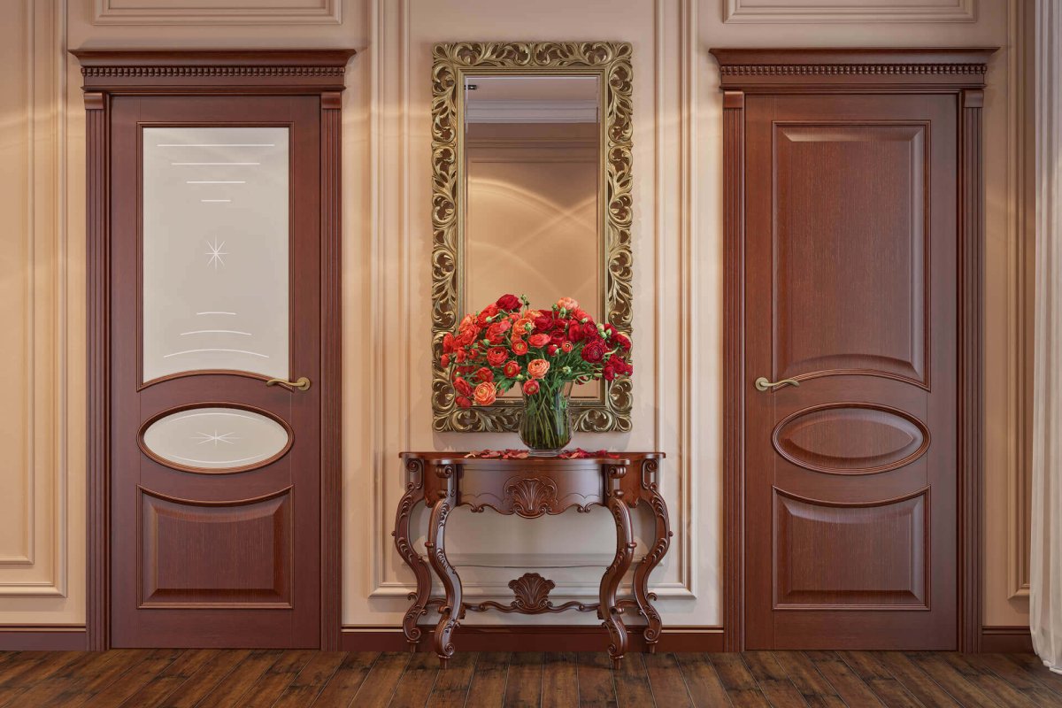 Красивые двери из шпона