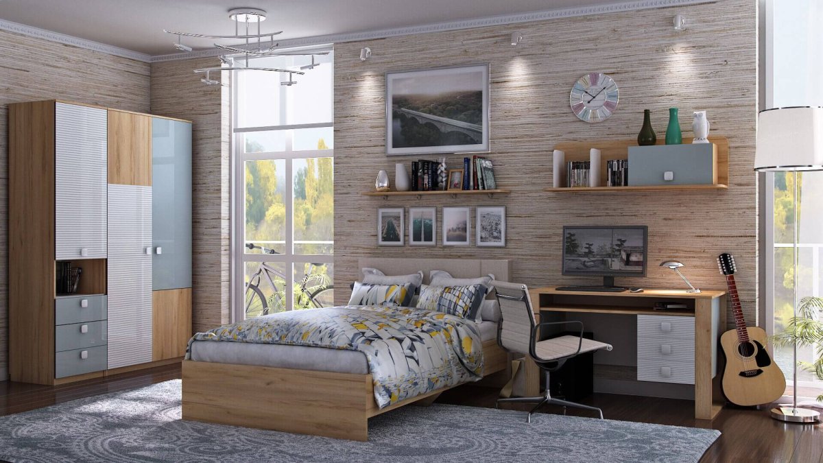 Зелёная комната для подростка