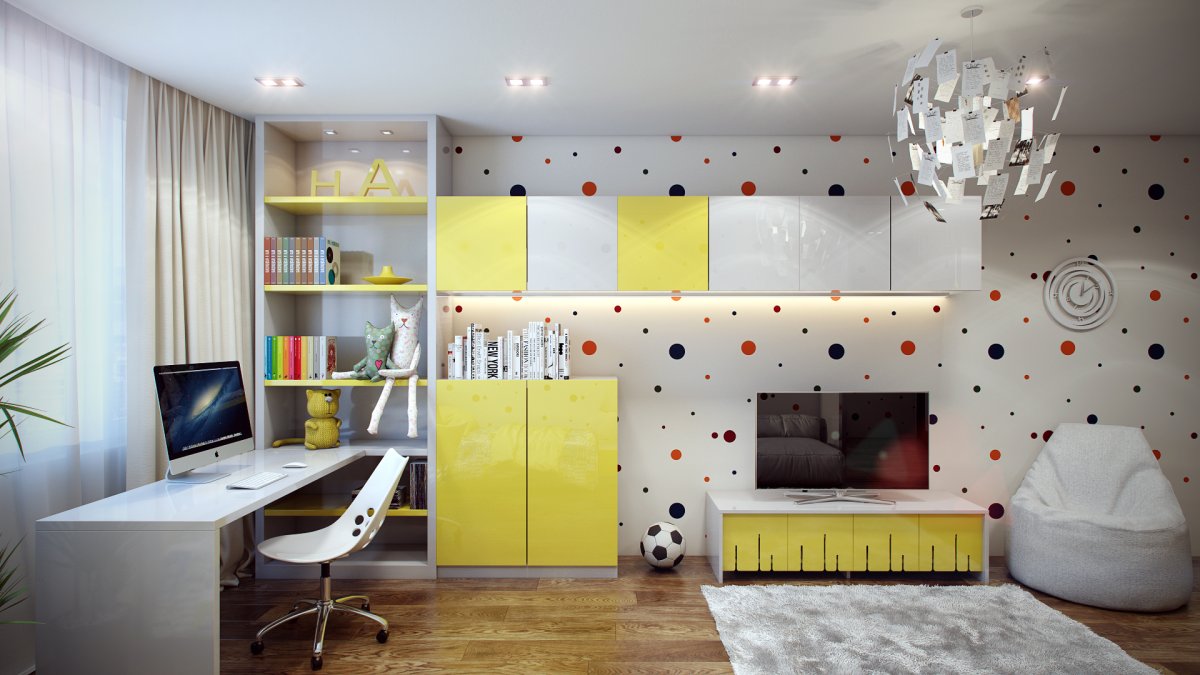 Комната для подростка в зеленых тонах