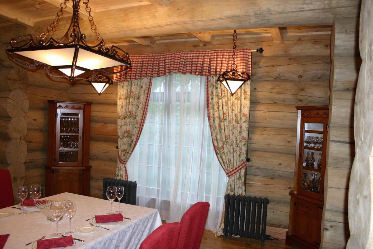 Занавески в баню в комнату отдыха