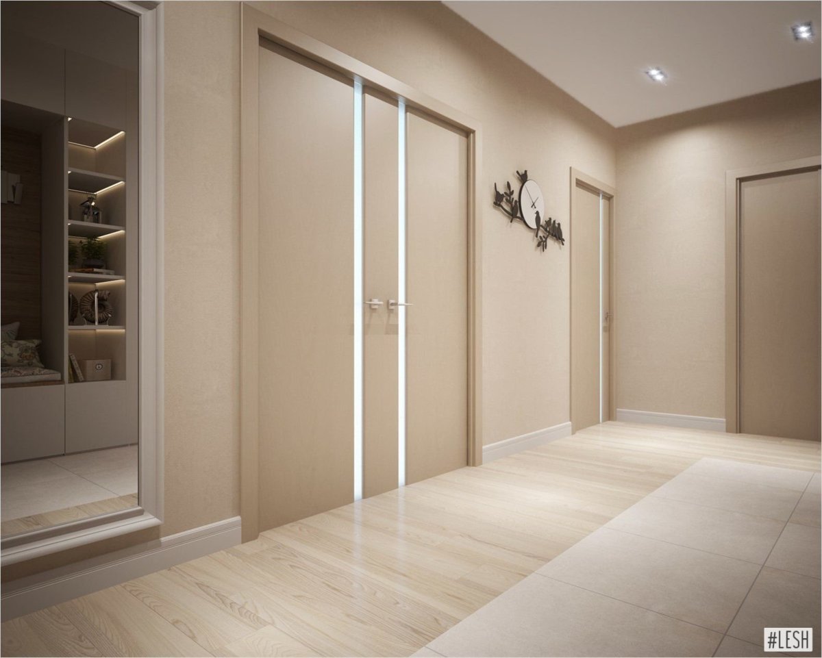 Бежевые стены белые двери