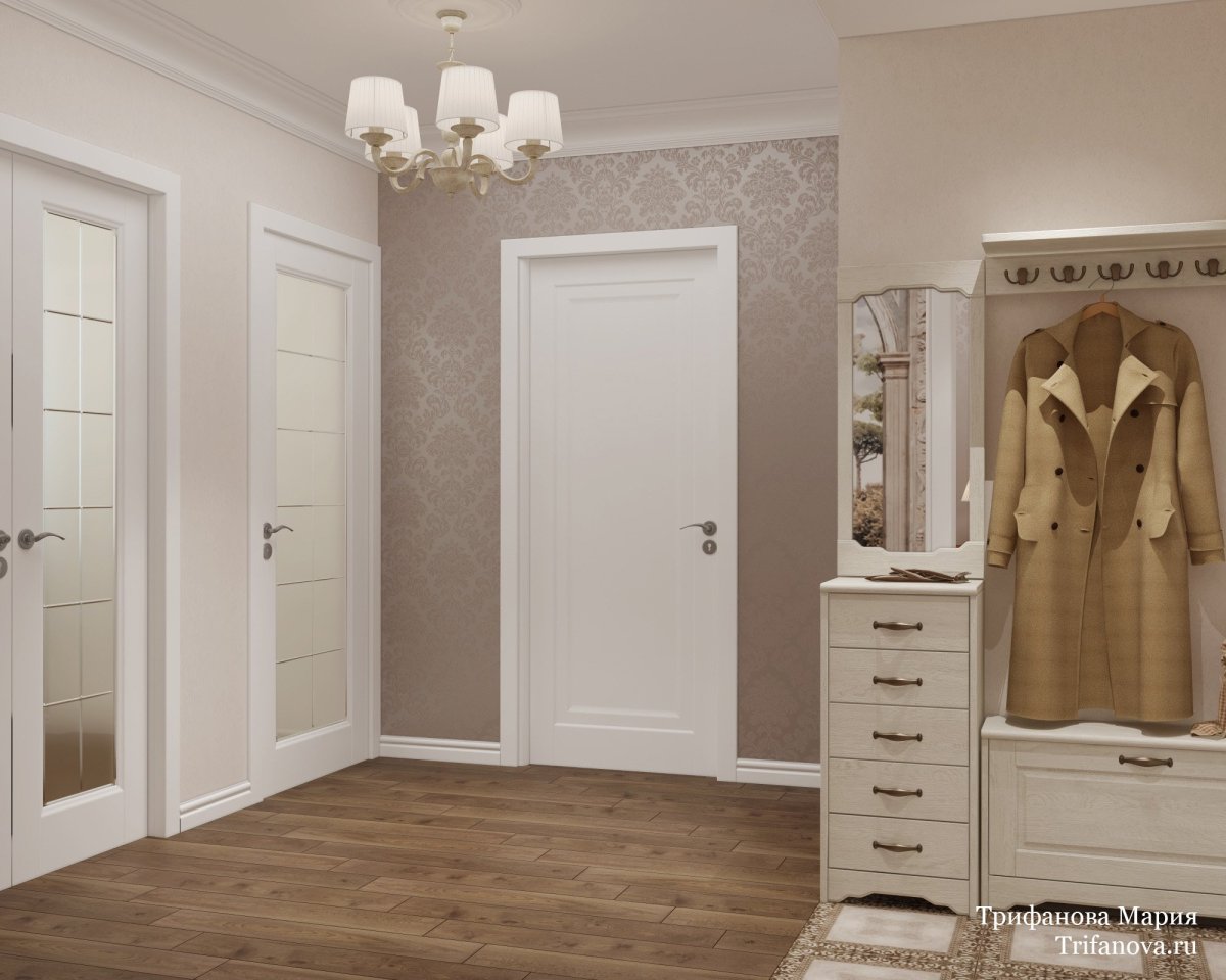 Светлые обои в коридор