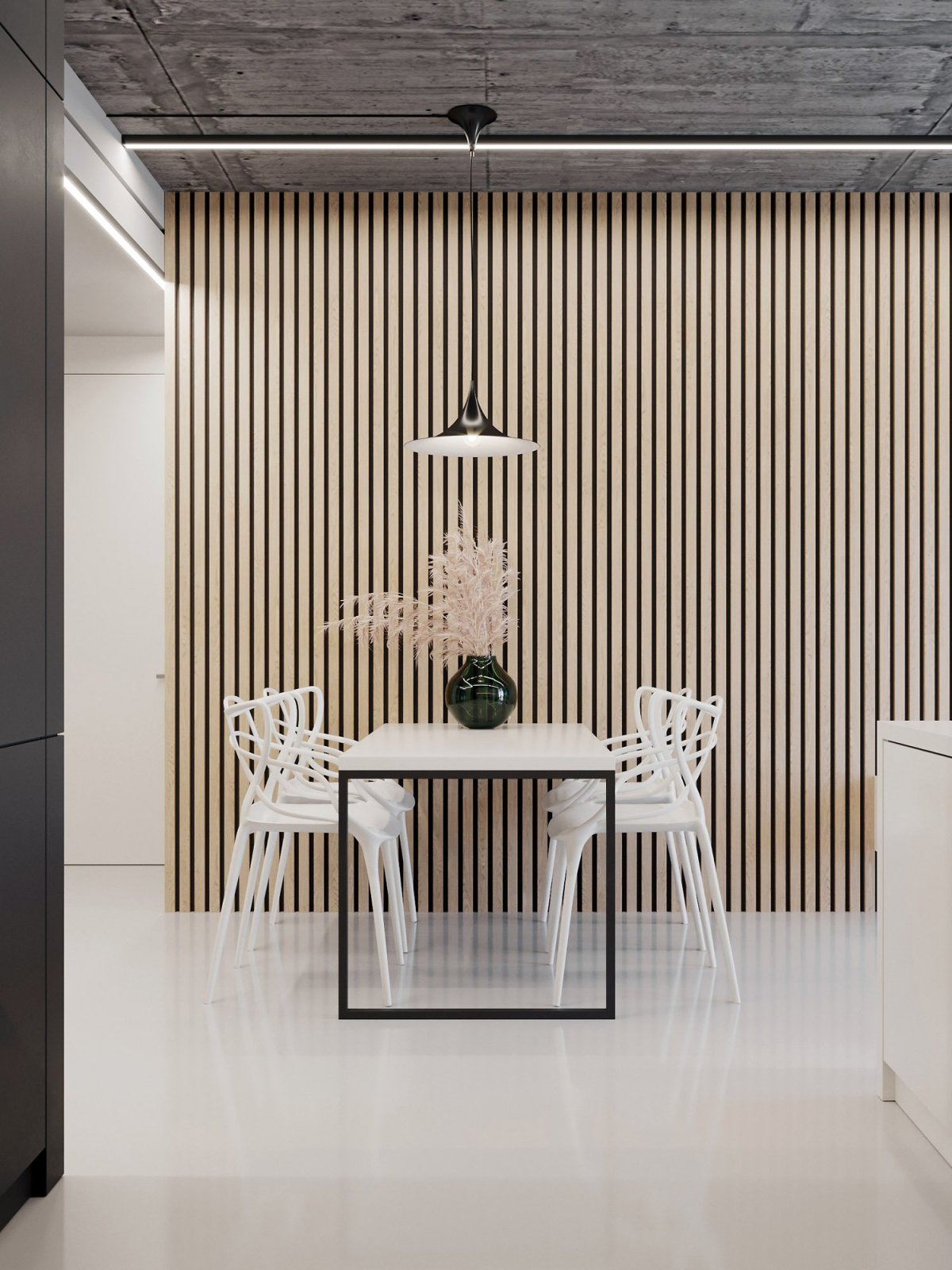 Декор стены рейками