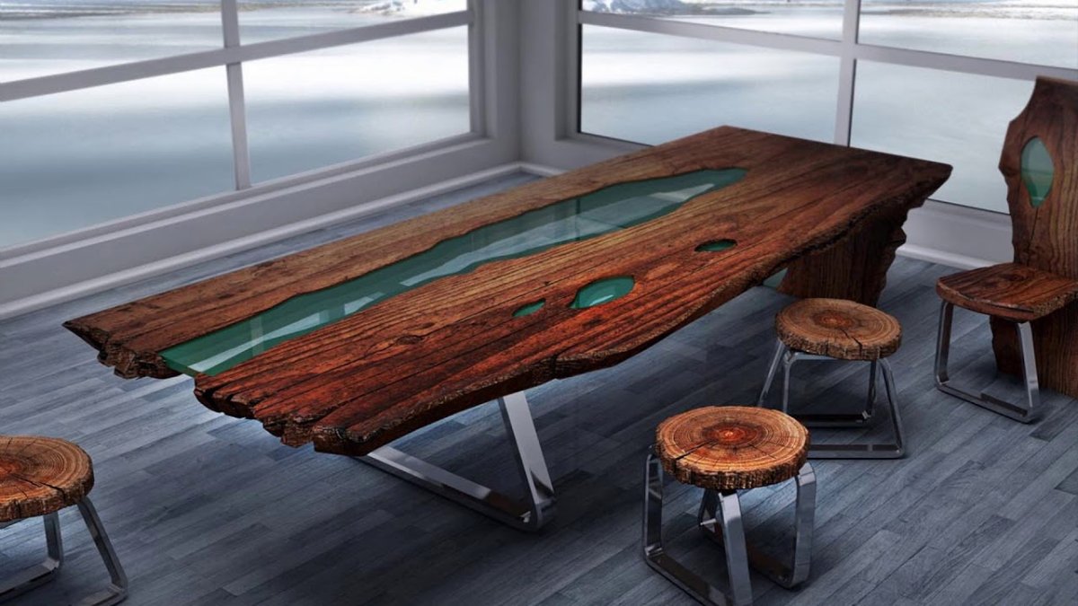 Двери лофт со смолой межкомнатные