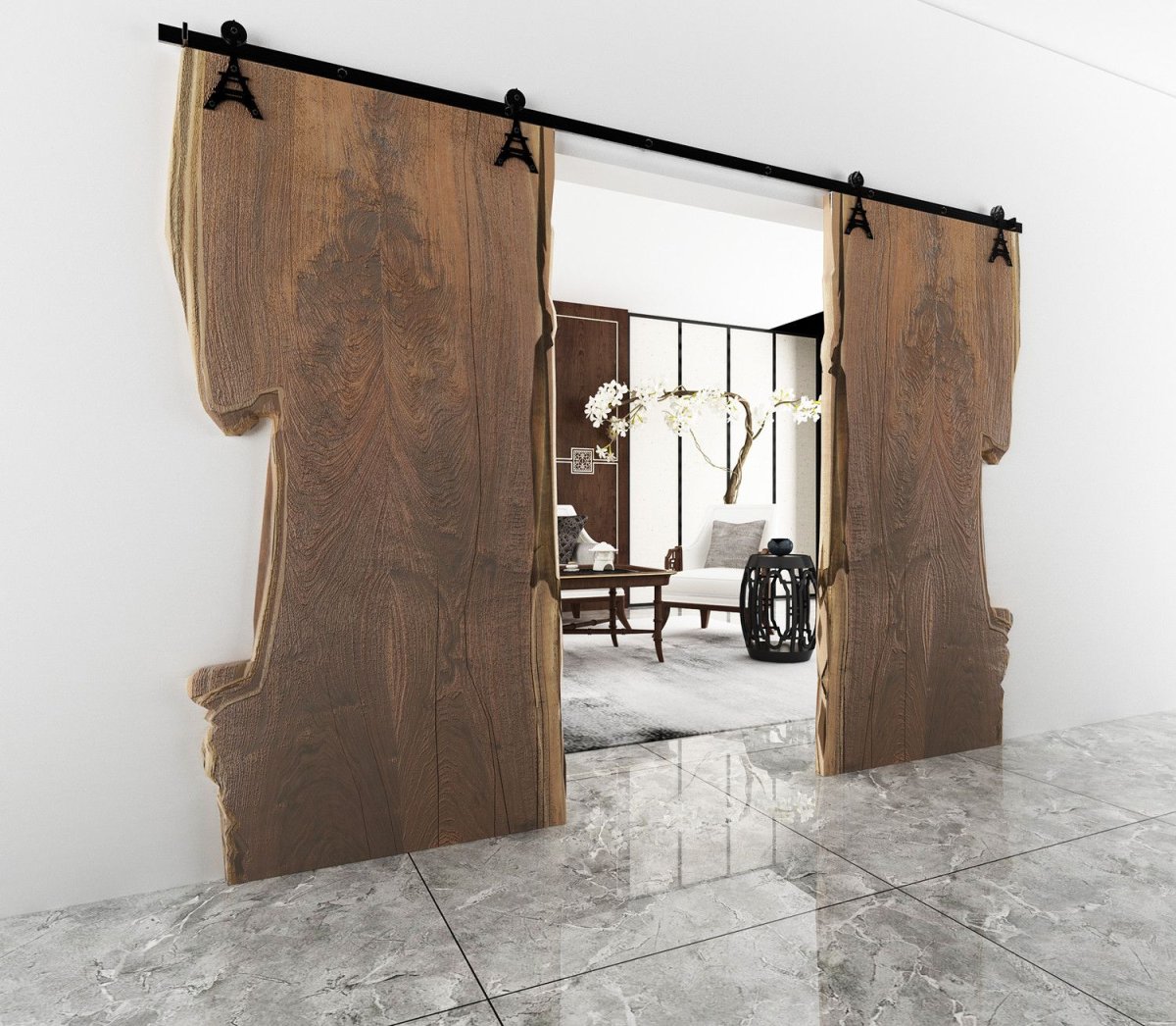 Амбарные двери из слэбов