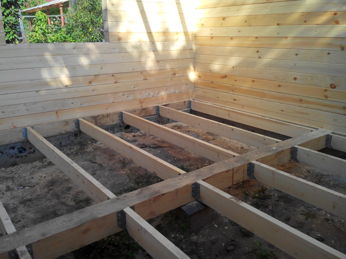 Черновой пол — доска 25х150.