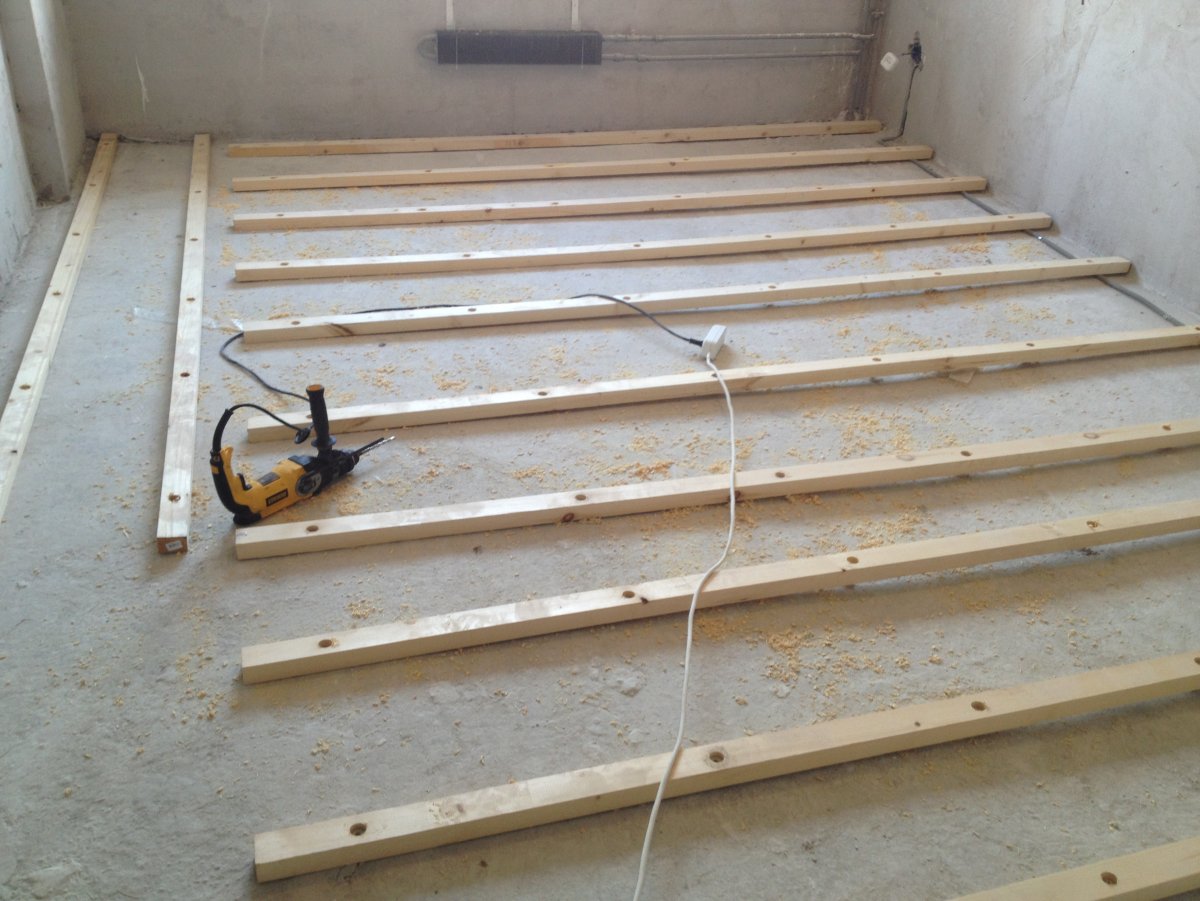 Лаги пола гаража доска 40х100